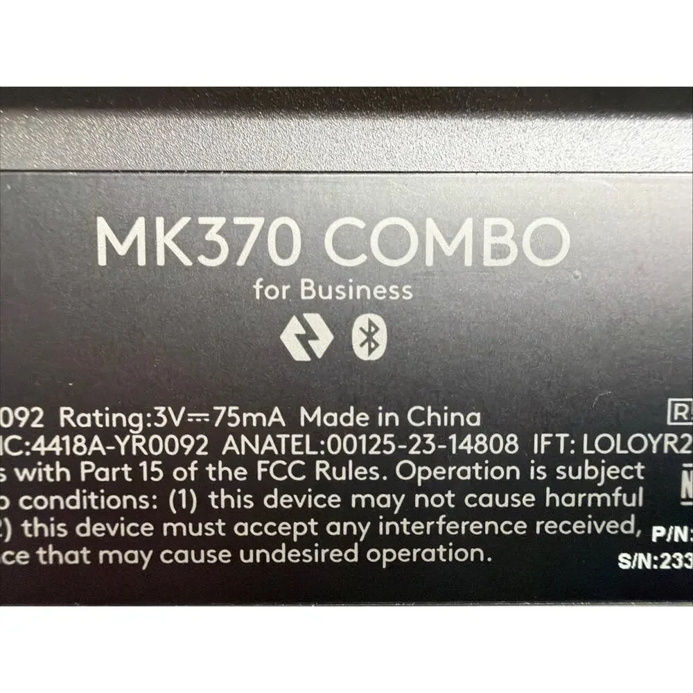 Logitech MK370 Keyboard for Business Bluetooth Wireless keyboard No Dongle EUC